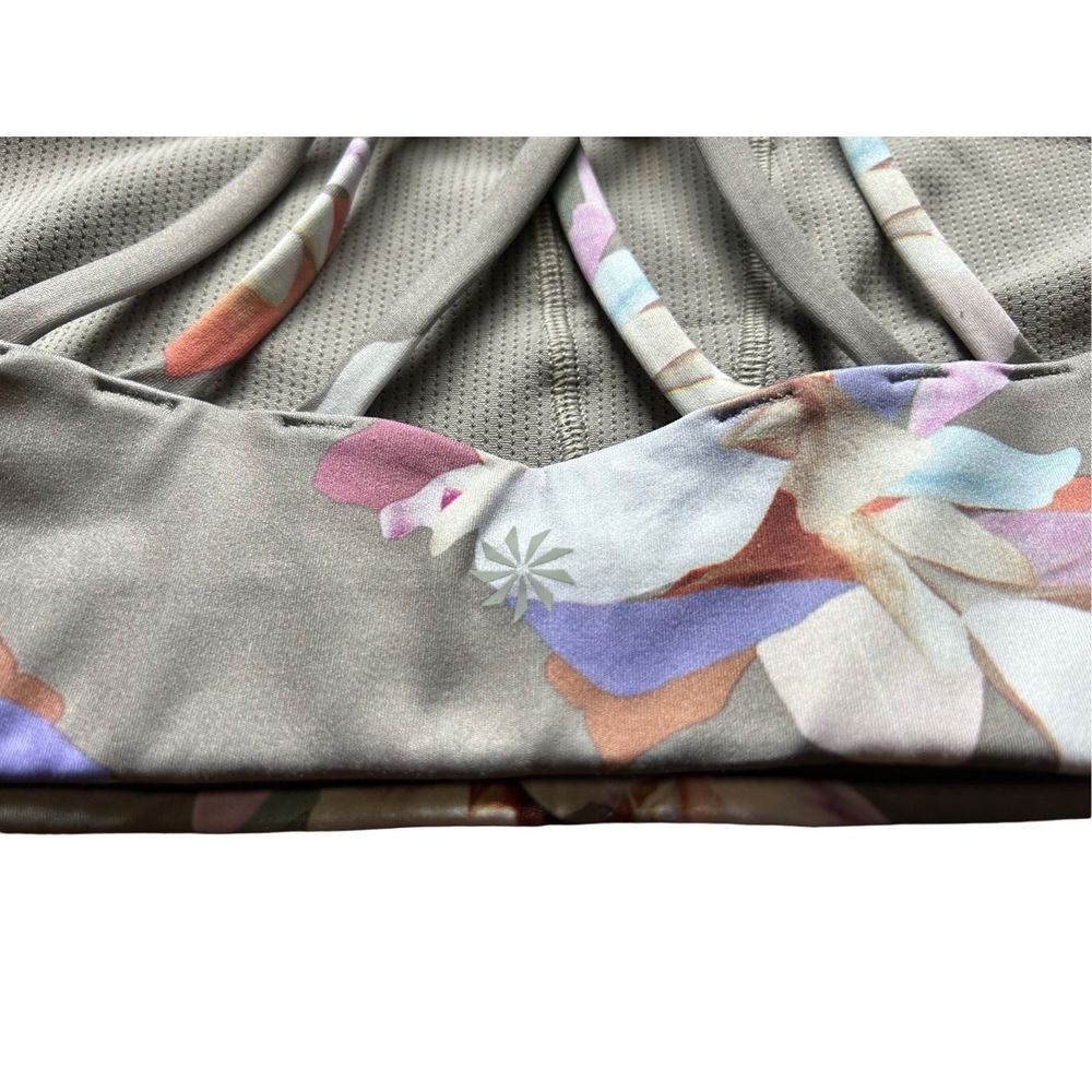 Athleta Hyper Focused Sports Bra Grey Floral size large - Picture 5 of 9